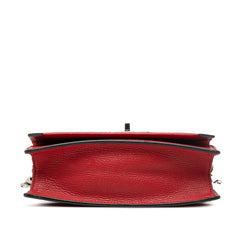 ミュウミュウ ロゴ チェーン ショルダーバッグ 5BH077 レッド マドラスレザー レディース MIUMIU 【中古】