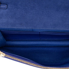 フェンディ FFロゴ 斜め掛け チェーン ウォレット ショルダーバッグ フラップ 8M0346 ブルー レザー レディース FENDI 【中古】