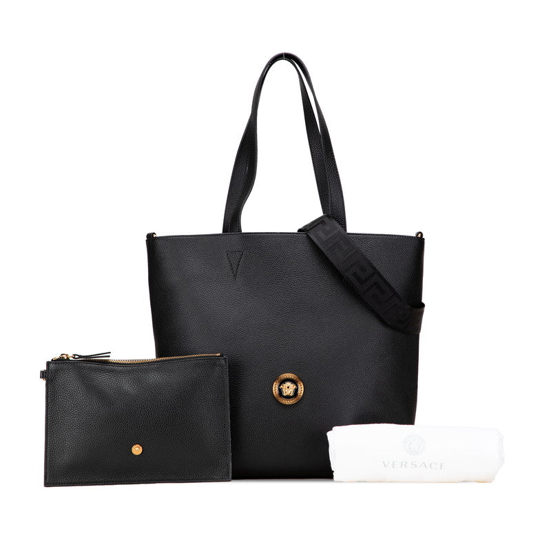 ヴェルサーチェ メデューサ トートバッグ ショルダーバッグ 2WAY ブラック レザー レディース VERSACE 【中古】