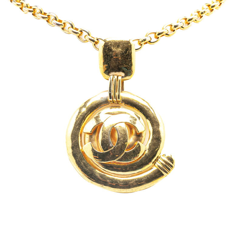 シャネル ヴィンテージ ココマーク トルネード 渦巻 モチーフ ネックレス ゴールド メッキ レディース CHANEL 【中古】