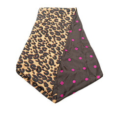 ルイ ヴィトン レオパード ドット リバーシブル スカーフ スヌード M74727 ブラウン ベージュ ピンク シルク レディース LOUIS VUITTON 【中古】