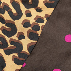 ルイ ヴィトン レオパード ドット リバーシブル スカーフ スヌード M74727 ブラウン ベージュ ピンク シルク レディース LOUIS VUITTON 【中古】