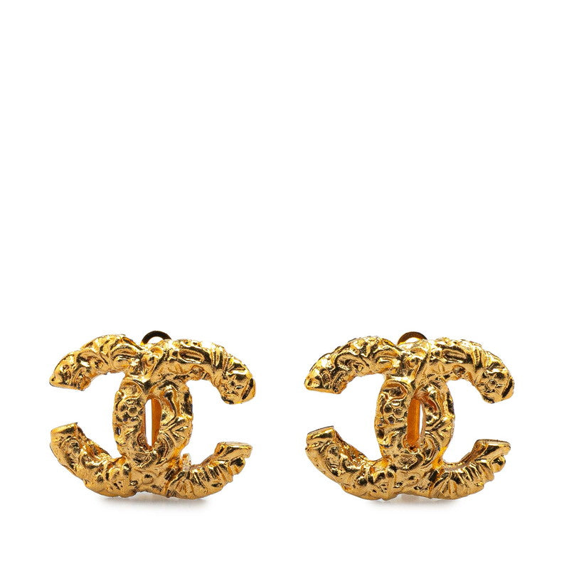 シャネル ヴィンテージ ココマーク ヨウガン 溶岩 イヤリング ゴールド メッキ レディース CHANEL 【中古】
