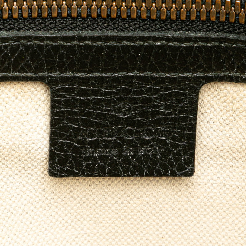グッチ ロゴプリント 斜め掛け ショルダーバッグ 523589 ブラック レザー レディース GUCCI 【中古】