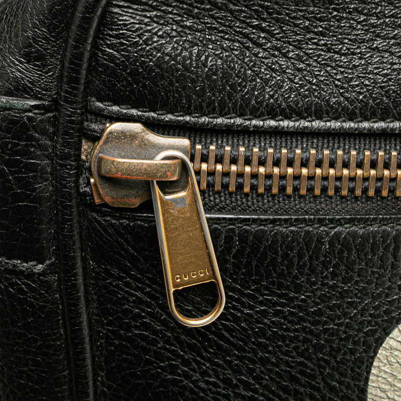 グッチ ロゴプリント 斜め掛け ショルダーバッグ 523589 ブラック レザー レディース GUCCI 【中古】
