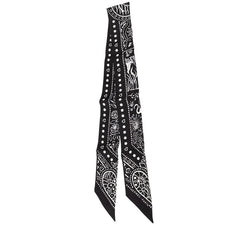 エルメス ツイリー Entre Ciel et mer Bandana 空と海の間 スカーフ ブラック シルク レディース HERMES 【中古】