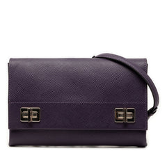 プラダ チェーンショルダーバッグ BT995X パープル サフィアーノレザー レディース PRADA 【中古】