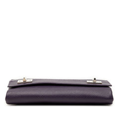 プラダ チェーンショルダーバッグ BT995X パープル サフィアーノレザー レディース PRADA 【中古】