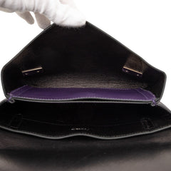 プラダ チェーンショルダーバッグ BT995X パープル サフィアーノレザー レディース PRADA 【中古】