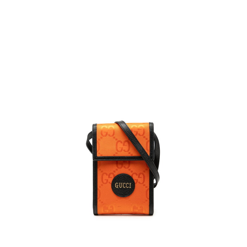 グッチ GGロゴ オフ ザ グリッド 斜め掛け ショルダーバッグ 625599 オレンジ ナイロン レザー レディース GUCCI 中古