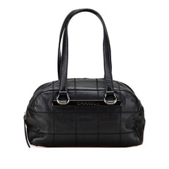 シャネル チョコバー トートバッグ ハンドバッグ ブラック キャビアスキン レディース CHANEL 【中古】