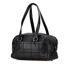 シャネル チョコバー トートバッグ ハンドバッグ ブラック キャビアスキン レディース CHANEL 【中古】