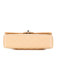 シャネル マトラッセ25 ココマーク ダブルフラップ シルバー金具 チェーン ショルダーバッグ ベージュ キャビアスキン レディース CHANEL 【中古】