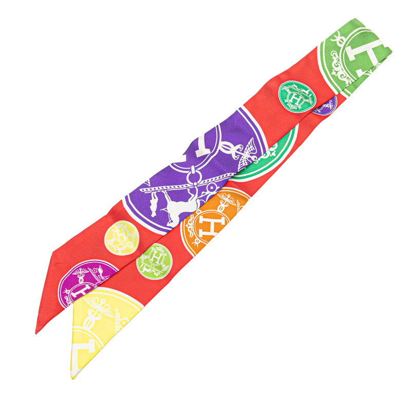 エルメス ツイリー EX Libris エクスリブリスの紙吹雪 スカーフ マルチカラー シルク レディース HERMES 【中古】