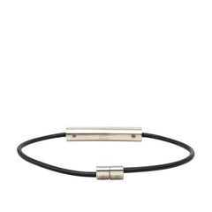 ルイ ヴィトン ブレスレット シャンゼリゼ ロゴプレート ブレスレット M8332 シルバー メタル レザー レディース LOUIS VUITTON 中古