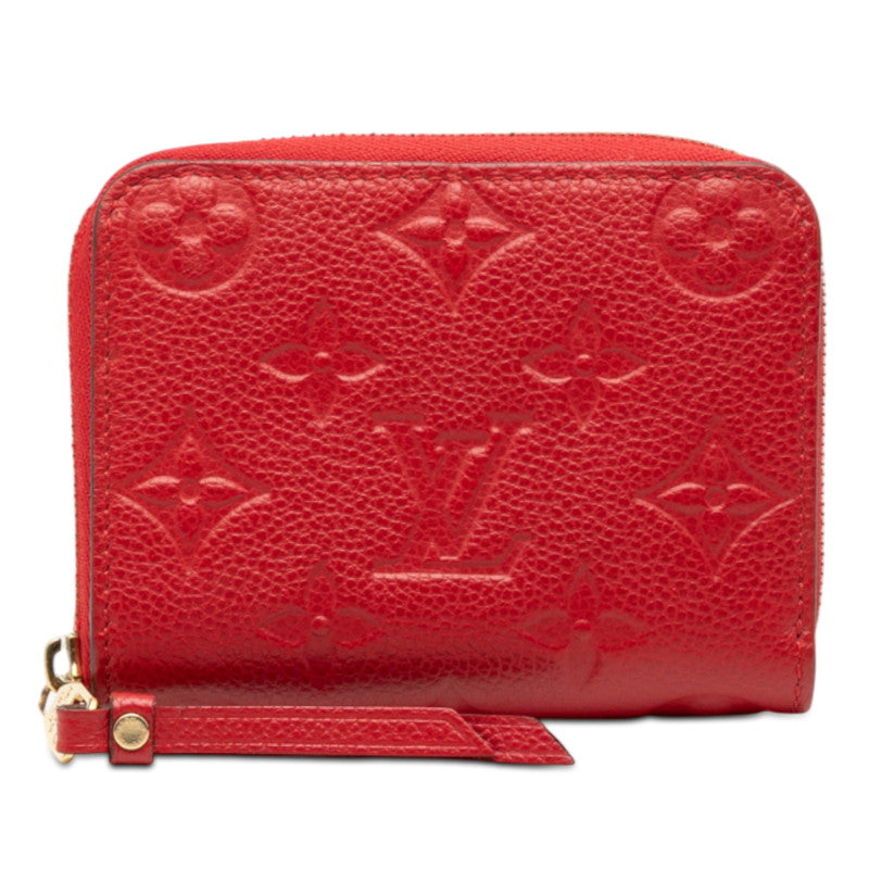 ルイ ヴィトン モノグラム アンプラント ジッピー コインパース コインケース M63696 スカーレット レッド レザー レディース LOUIS VUITTON 【中古】