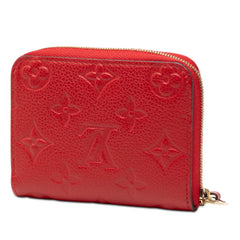 ルイ ヴィトン モノグラム アンプラント ジッピー コインパース コインケース M63696 スカーレット レッド レザー レディース LOUIS VUITTON 【中古】