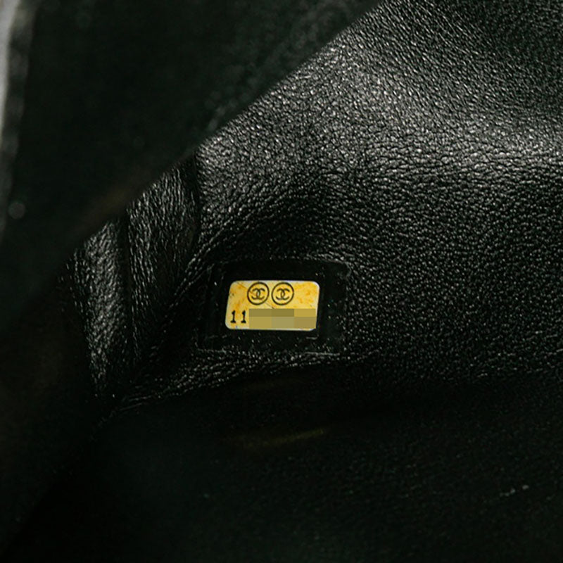 シャネル 2.55 ハンドバッグ ブラック エナメル レザー レディース CHANEL 【中古】