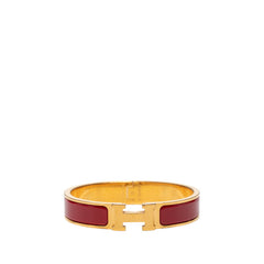 エルメス クリックH PM エナメルブレスレット バングル ゴールド レッド メッキ レディース HERMES 【中古】