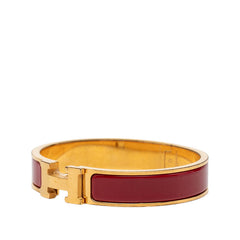 エルメス クリックH PM エナメルブレスレット バングル ゴールド レッド メッキ レディース HERMES 【中古】