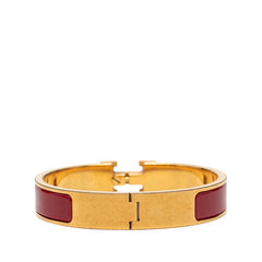 エルメス クリックH PM エナメルブレスレット バングル ゴールド レッド メッキ レディース HERMES 【中古】