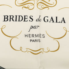 エルメス カレ90 BRIDES de GALA 式典用の馬勒 スカーフ ピンク アイボリー シルク レディース HERMES 【中古】