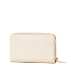 プラダ ロゴ 長財布 ベージュ サフィアーノレザー レディース PRADA 【中古】