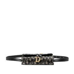 ディオール オブリーク ボディバッグ ウエストバッグ ベージュ ネイビー キャンバス レザー レディース Dior 【中古】