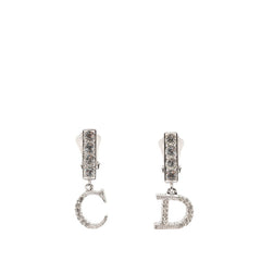 ディオール CDロゴ イヤリング シルバー メタル ラインストーン レディース Dior 【中古】