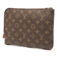 ルイ ヴィトン モノグラム エテュイ ヴォワヤージュ PM クラッチバッグ ポーチ M44500 ブラウン PVC レディース LOUIS VUITTON 【中古】
