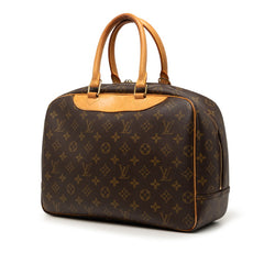 ルイ ヴィトン モノグラム ドーヴィル ハンドバッグ M47270 ブラウン PVC レザー レディース LOUIS VUITTON 【中古】