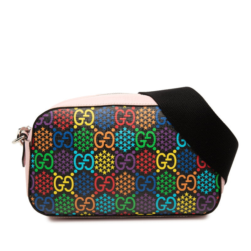 グッチ GGサイケデリック 斜め掛け ショルダーバッグ 574886 ピンク マルチカラー PVC レザー レディース GUCCI 【中古】