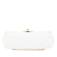 シャネル マトラッセ ココマーク ウッド チェーン ショルダーバッグ ホワイト ブラウン キャビアスキン レディース CHANEL 【中古】