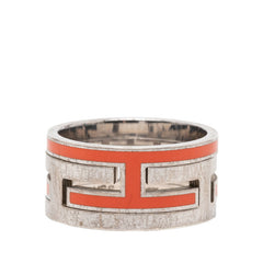 エルメス ムーブアッシュ リング 指輪 #54 シルバー オレンジ SV925 シルバー レディース HERMES 【中古】