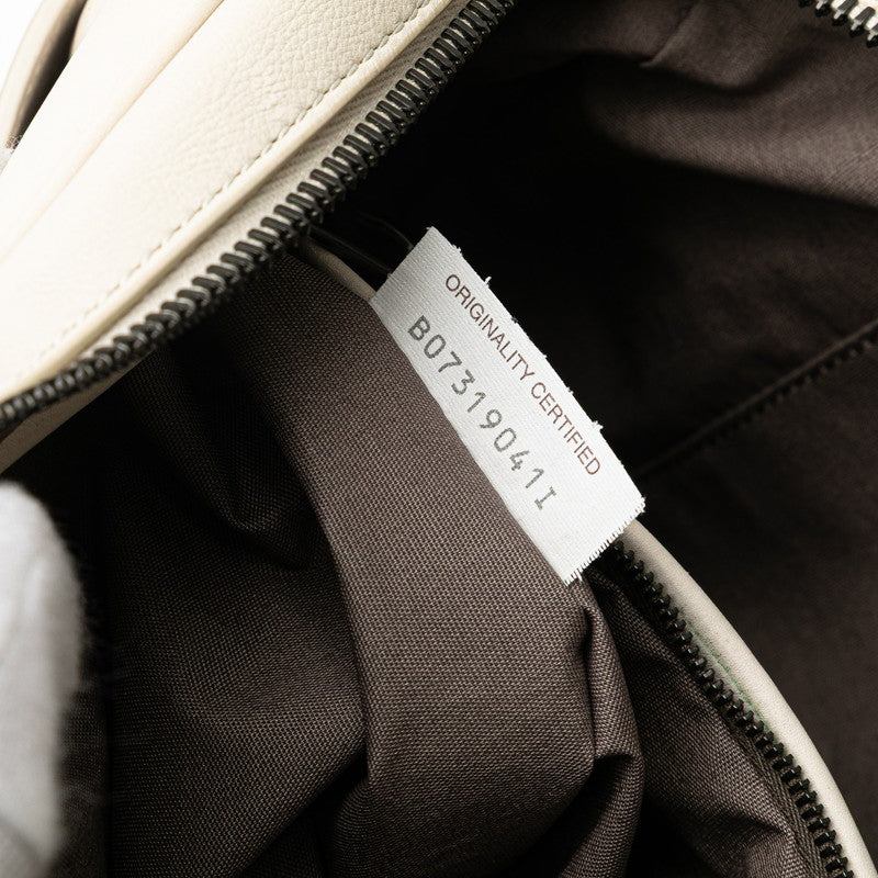 ボッテガヴェネタ イントレチャート クラッチバッグ ホワイト レザー レディース BOTTEGAVENETA 【中古】