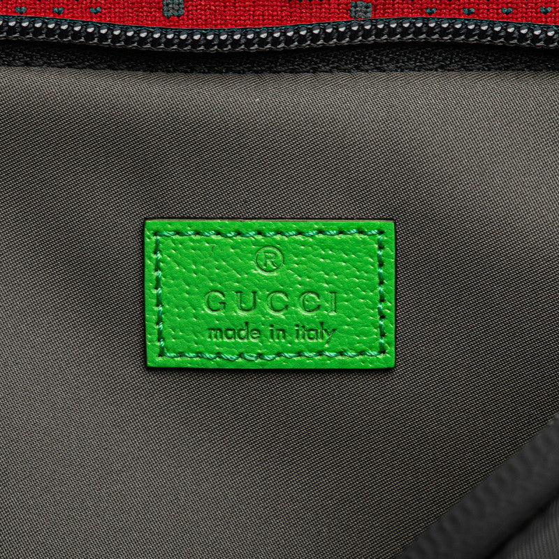 グッチ GGナイロン ベルトバッグ ボディバッグ ウエストバッグ 752102 グレー レッド ナイロン ラバー レディース GUCCI 【中古】