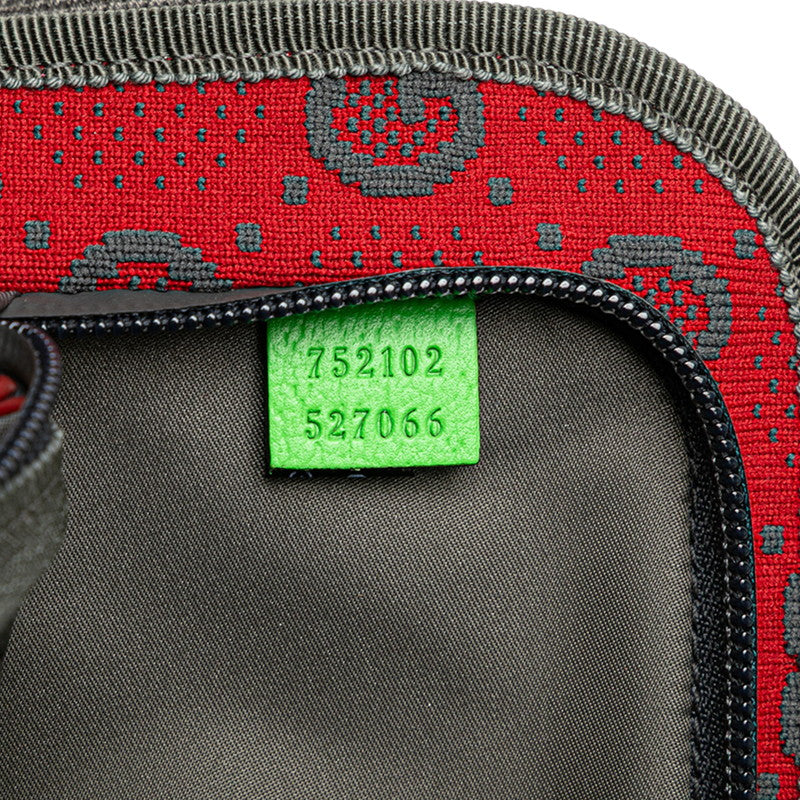 グッチ GGナイロン ベルトバッグ ボディバッグ ウエストバッグ 752102 グレー レッド ナイロン ラバー レディース GUCCI 【中古】