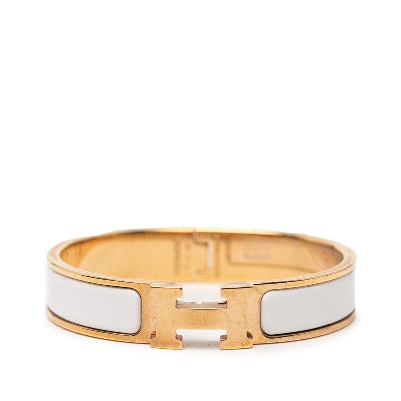 エルメス クリックH PM ブレスレット ゴールド ホワイト メッキ レディース HERMES 【中古】