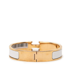 エルメス クリックH PM ブレスレット ゴールド ホワイト メッキ レディース HERMES 【中古】