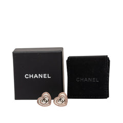 シャネル ココマーク ハート モチーフ スタッドピアス B24S ゴールド ピンク メッキ ラインストーン レディース CHANEL 【中古】