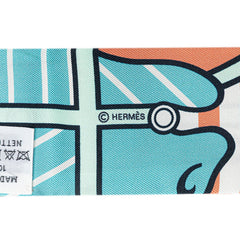 エルメス ツイリー QUADRIGE BAYADERE カドリージュ バヤデール スカーフ ブルー ピンク マルチカラー シルク レディース HERMES 【中古】