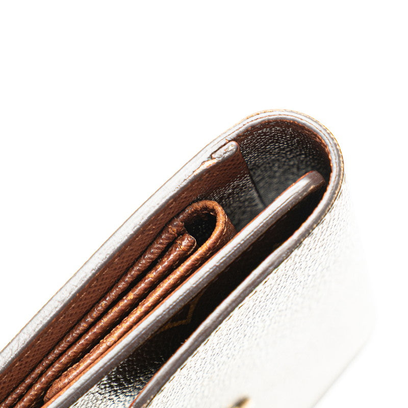 ルイ ヴィトン モノグラム ポルトトレゾール エテュイ パピエ 長財布 M61202 ブラウン PVC レザー レディース LOUIS VUITTON 【中古】
