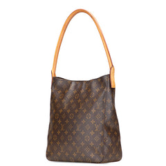 ルイ ヴィトン モノグラム ルーピングGM ショルダーバッグ ハンドバッグ M51145 ブラウン PVC レザー レディース LOUIS VUITTON 【中古】