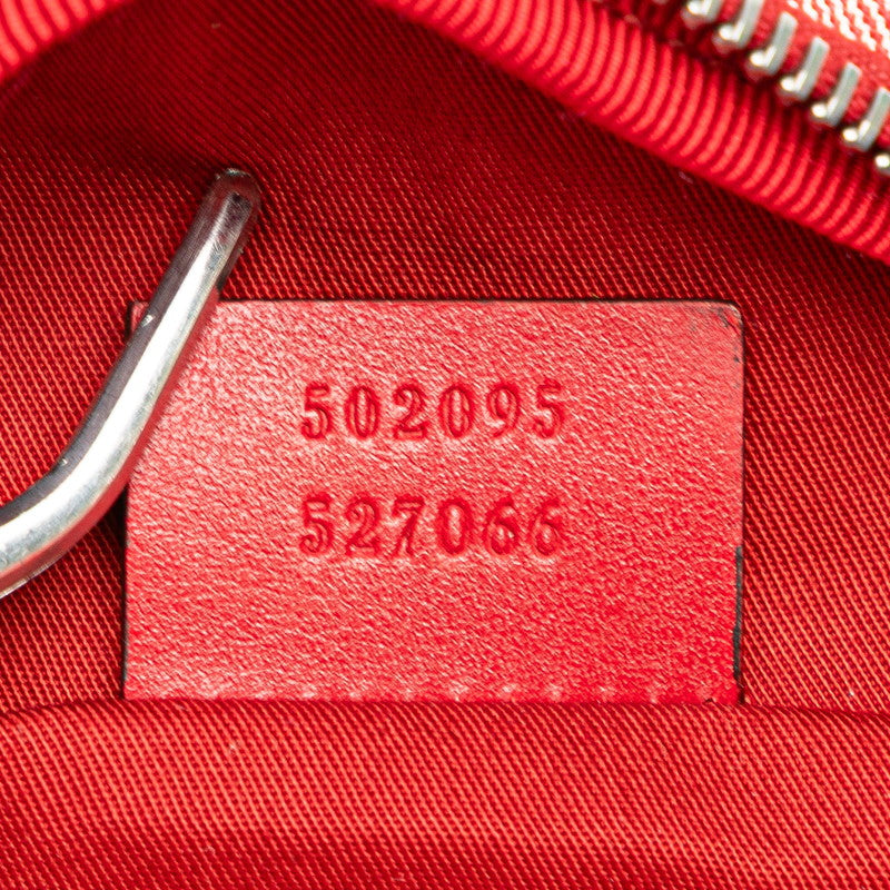 グッチ チルドレンズ GGロゴ 星 スター ボディバッグ ウエストバッグ 502095 レッド キャンバス レザー レディース GUCCI 【中古】