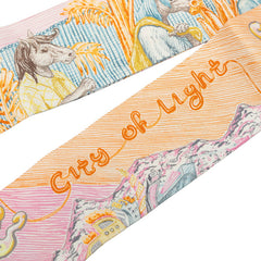 エルメス ツイリー シティ オブ ライト City of Light スカーフ オレンジ系 マルチカラー シルク レディース HERMES 中古