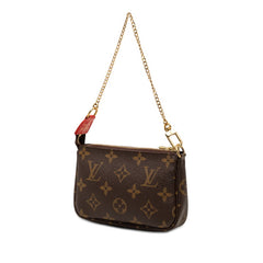 ルイ ヴィトン モノグラム チェーン ハンドバッグ アクセサリーポーチ M63830 ブラウン レッド PVC レディース LOUIS VUITTON 【中古】