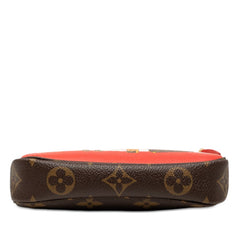 ルイ ヴィトン モノグラム チェーン ハンドバッグ アクセサリーポーチ M63830 ブラウン レッド PVC レディース LOUIS VUITTON 【中古】