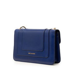ブルガリ セルペンティ フォーエバー チェーン ショルダーバッグ ブルー レザー レディース BVLGARI 【中古】