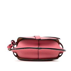 ロエベ ゲート ミニ ショルダーバッグ 斜めかけ ピンク レザー レディース LOEWE 中古