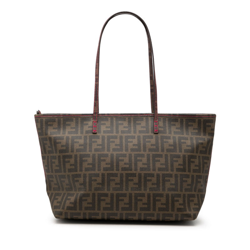フェンディ ズッカ トートバッグ ショルダーバッグ 8BH198 ブラウン ピンク PVC レディース FENDI 【中古】